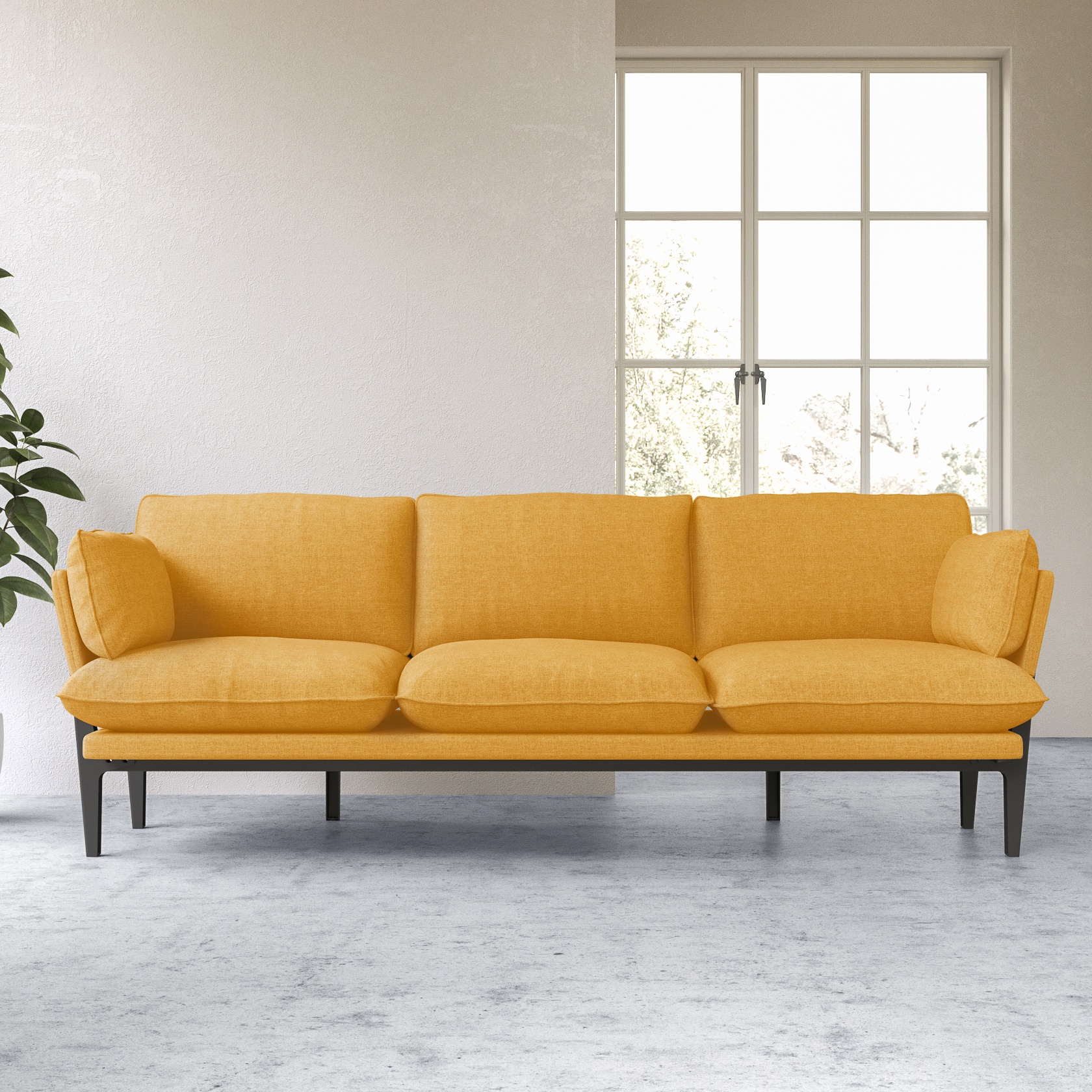 The Floyd Sofa, 3 Seater, Yellow, Upholstered | Modern Sofas