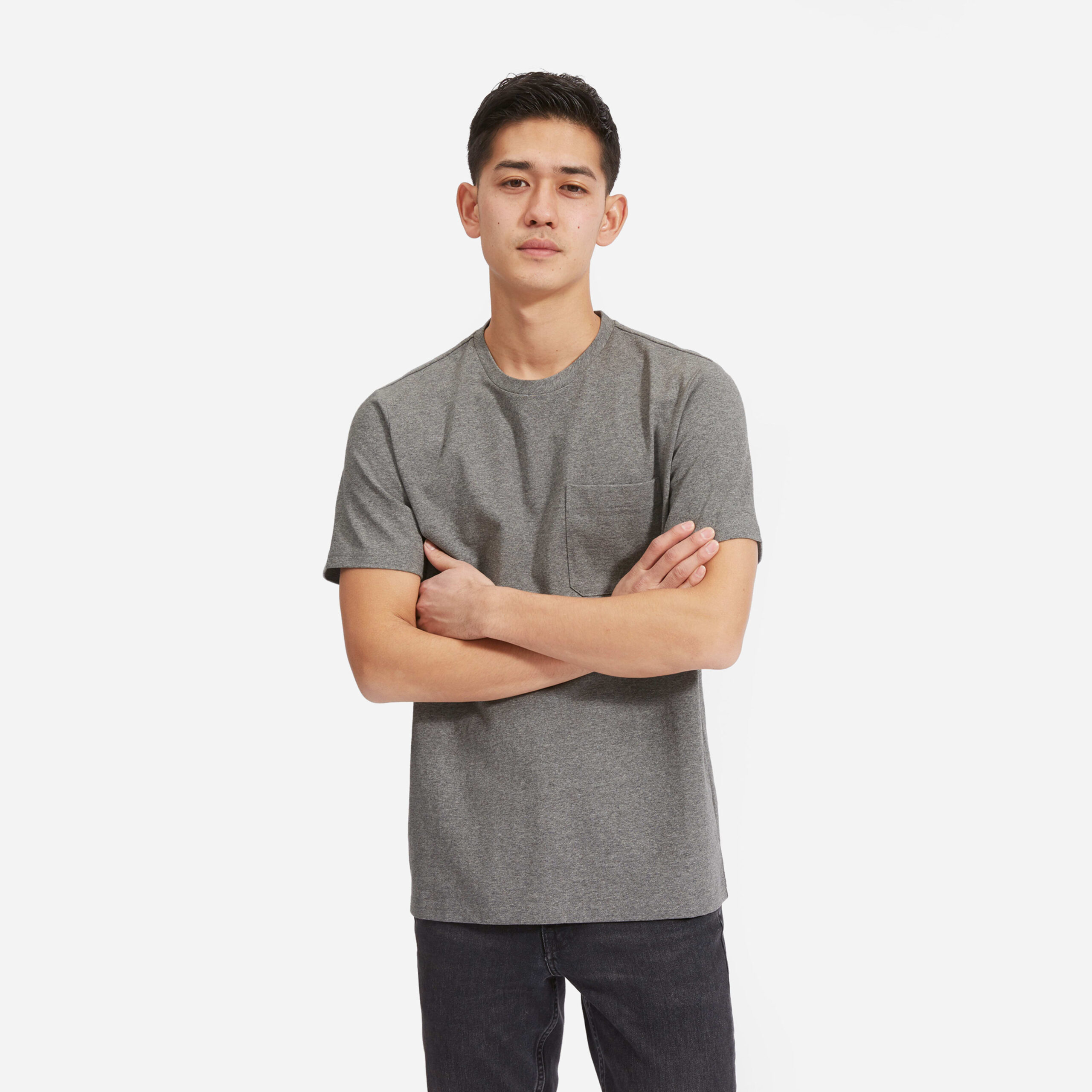 Men&#8217;s Premium-Weight Pocket | Uniform T-Shirt by Everlane in Mid Heathered Grey