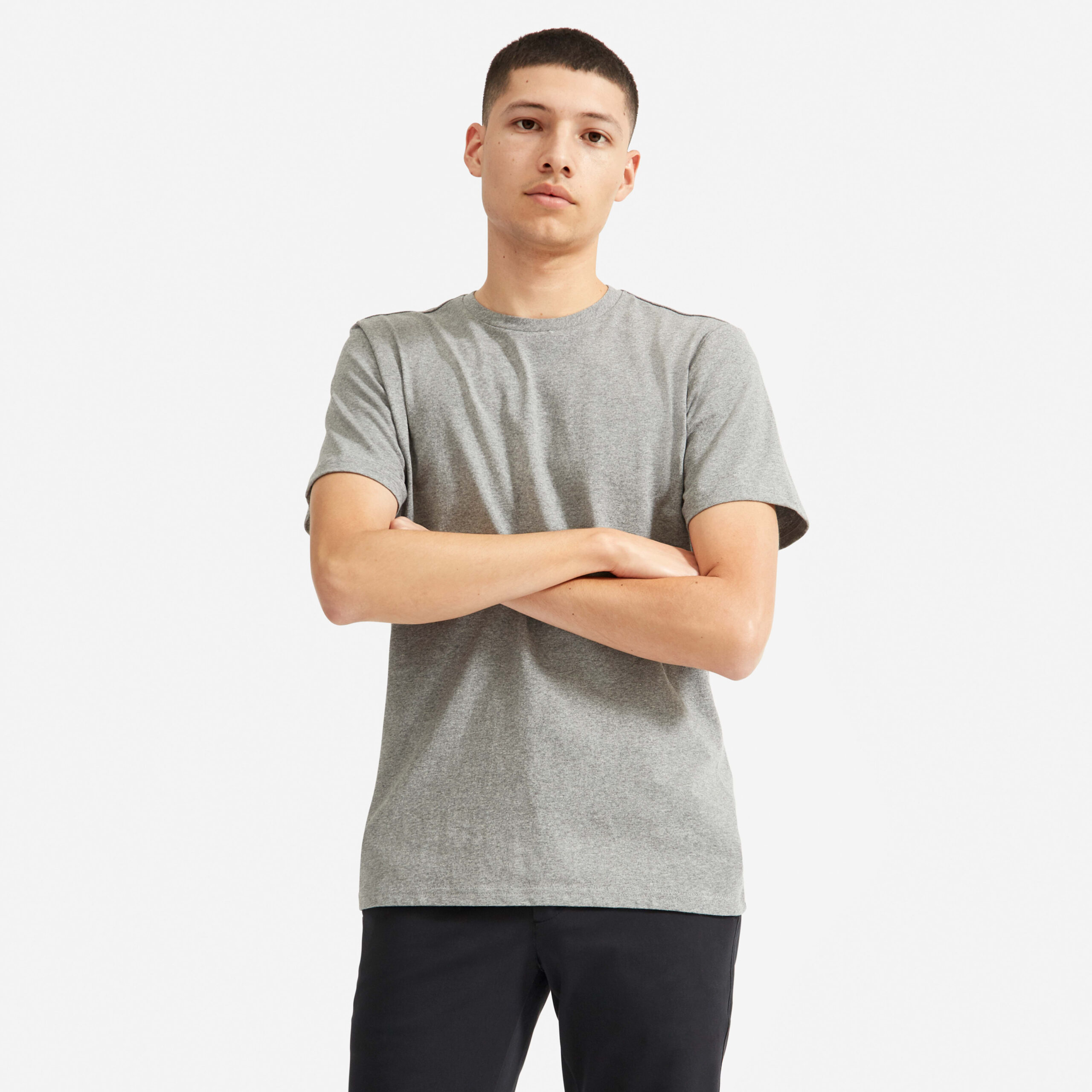 Men&#8217;s Premium-Weight Crew | Uniform T-Shirt by Everlane in Mid Heathered Grey