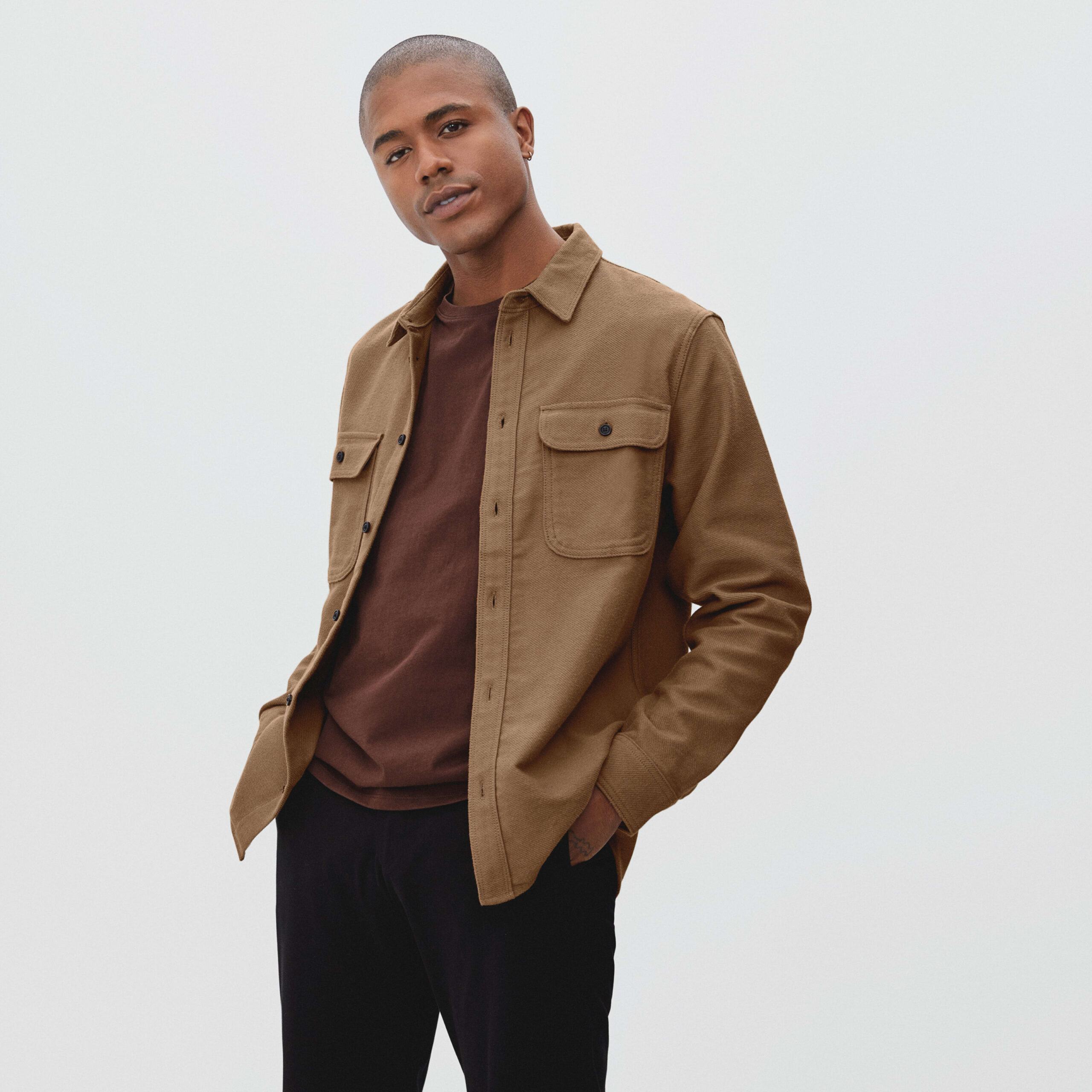 Men&#8217;s Heavyweight Overshirt | Uniform Sweater by Everlane in Toasted Coconut