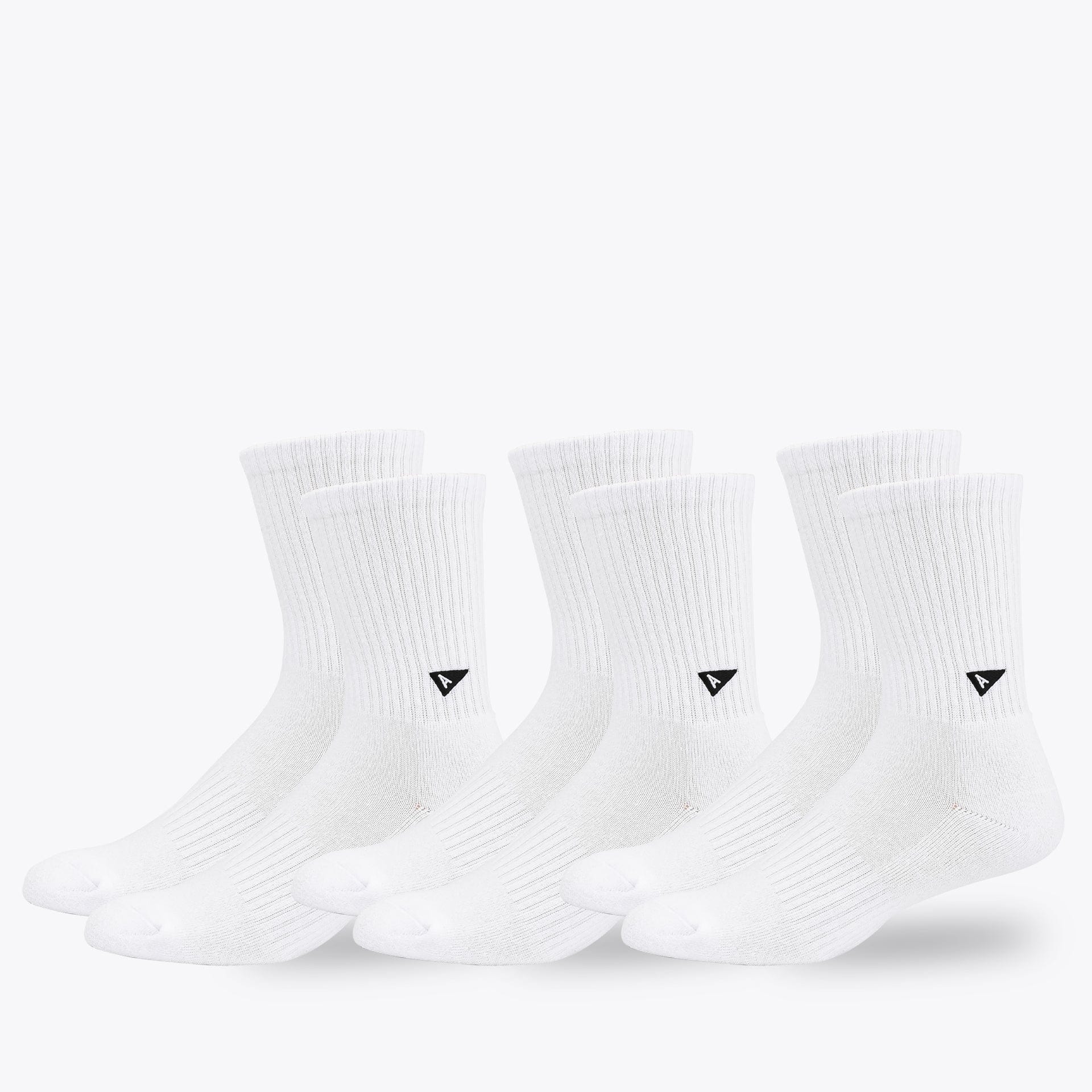 Crew Sock Short &#8211; White &#8211; 3-Pack (M/L)