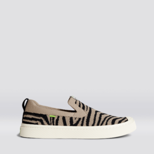 IBI Slip On Zebra Print Knit Sneaker Men