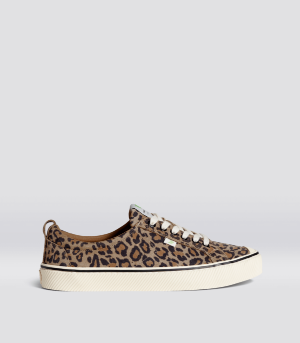 OCA Low Stripe Leopard Print Suede Sneaker Men
