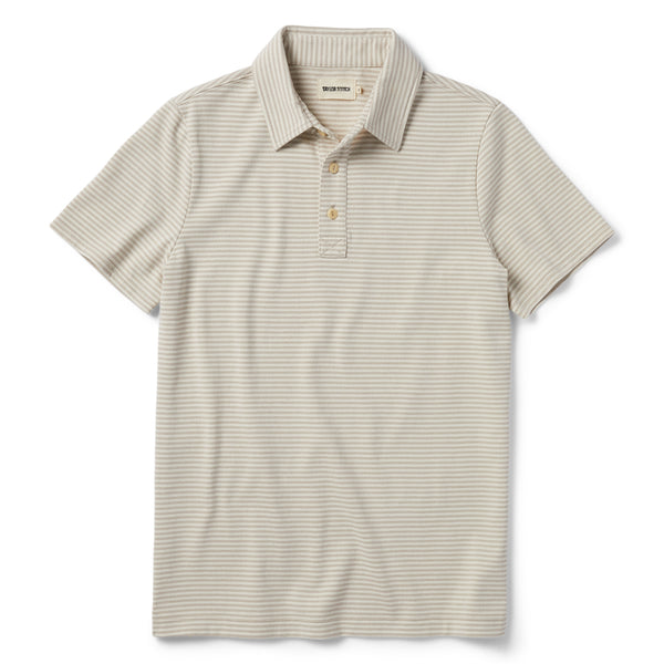 The Heavy Bag Polo in Natural and Oatmeal Stripe