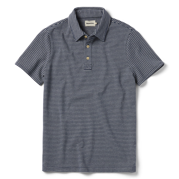 The Heavy Bag Polo in Navy and Ash Stripe
