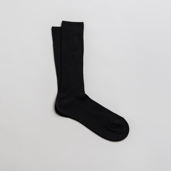 The Ribbed Cotton Sock 3-Pack Black