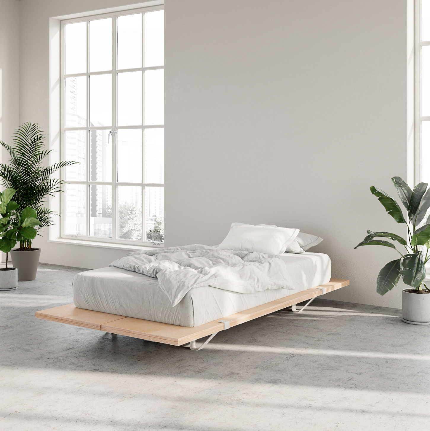 The Floyd Platform Bed, Twin, White