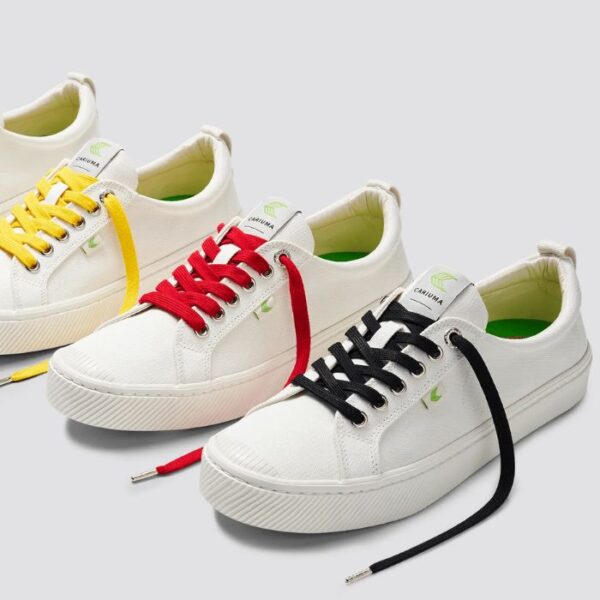Sustainable Canvas Sneakers & Low Top For Men - Cariuma Men's Low-Top Off-White Canvas Sneakers