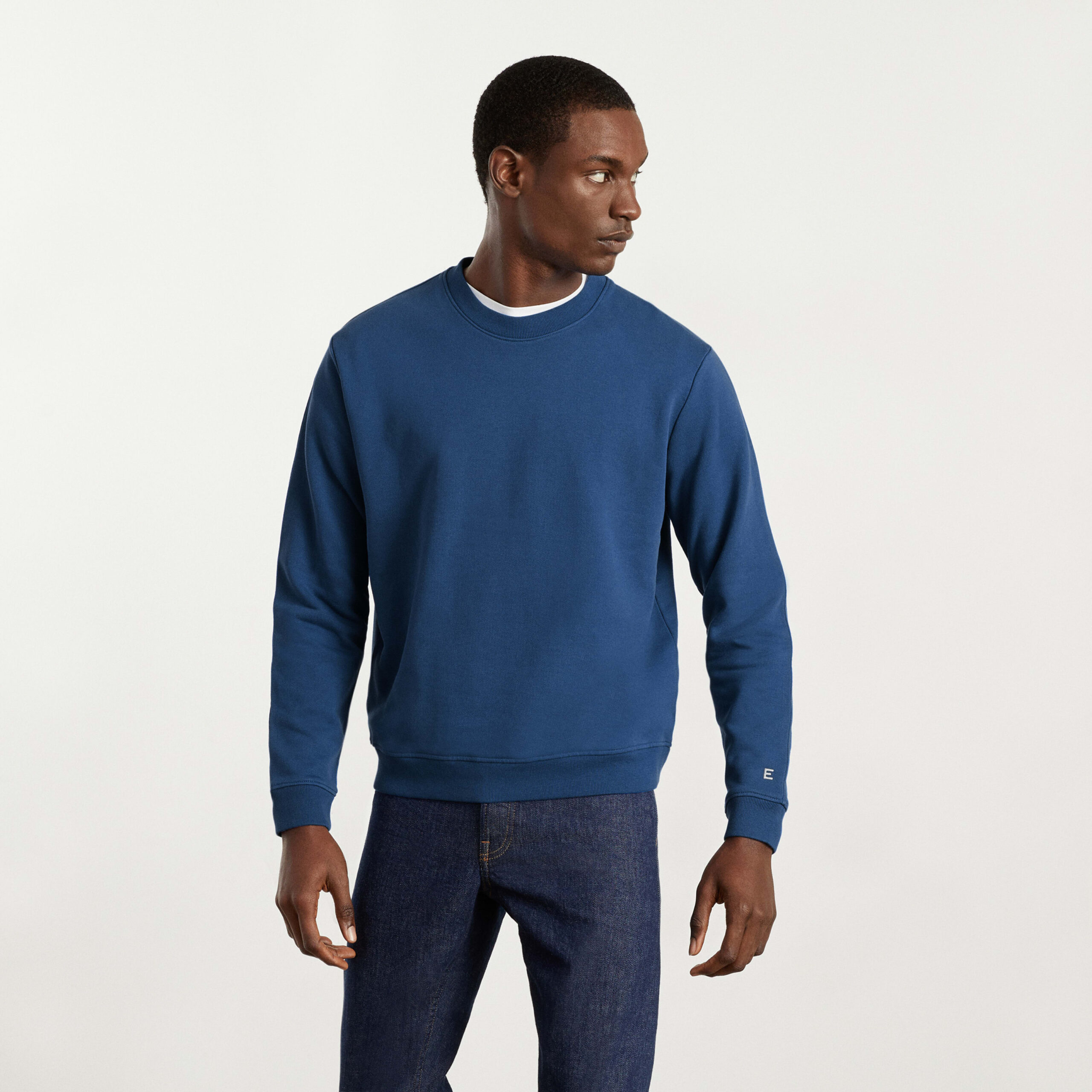Men&#8217;s Track Crewneck Sweatshirt by Everlane in Deep Blue