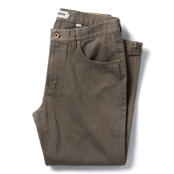 The Slim All Day Pant in Washed Walnut Selvage