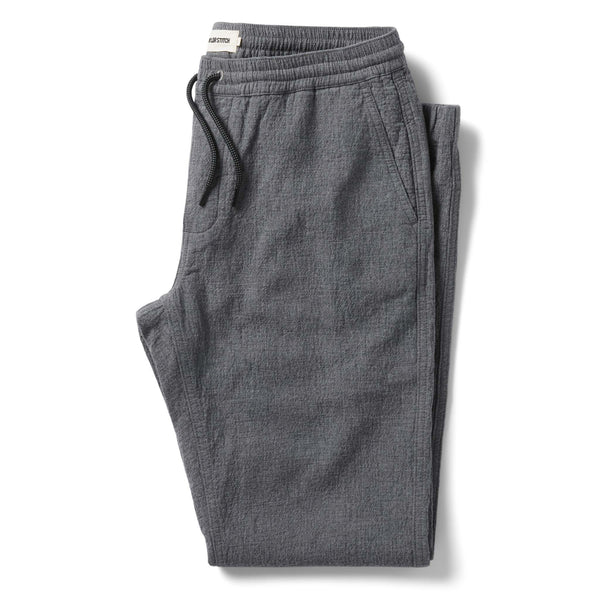 The Apres Pant in Heather Grey Double Cloth