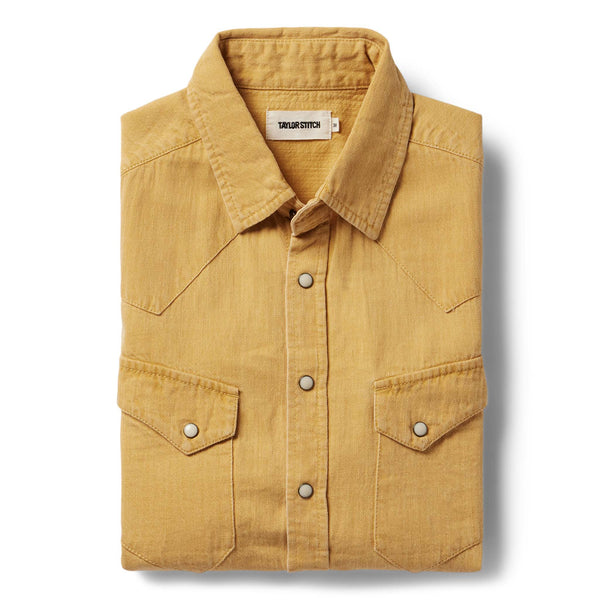 The Western Shirt in Wheat Selvage Denim