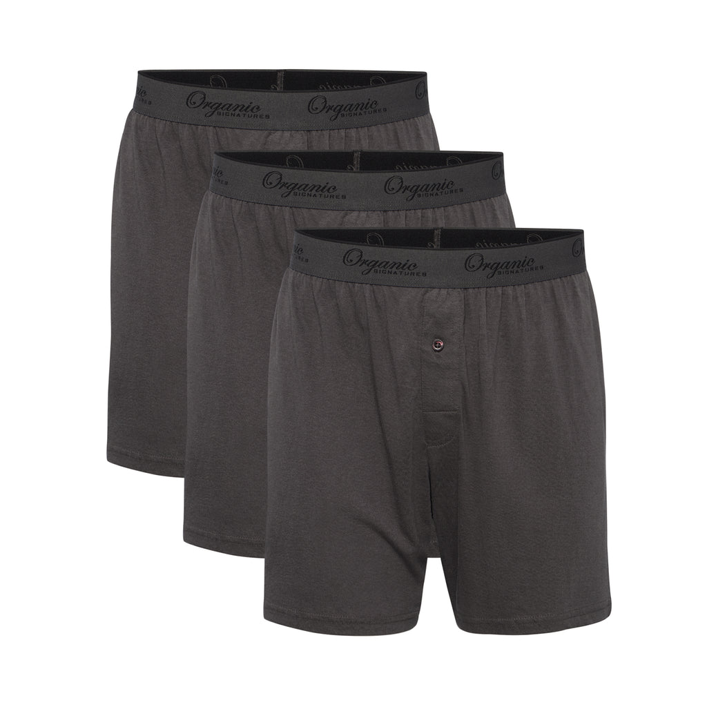 Bamboo Underwear &#8211; Men&#8217;s Cool Breathable Bamboo Blended Boxers &#8211; Charcoal 3-Pack