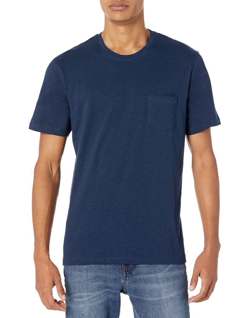 Navy Slub Crewneck Pocket T-Shirt
