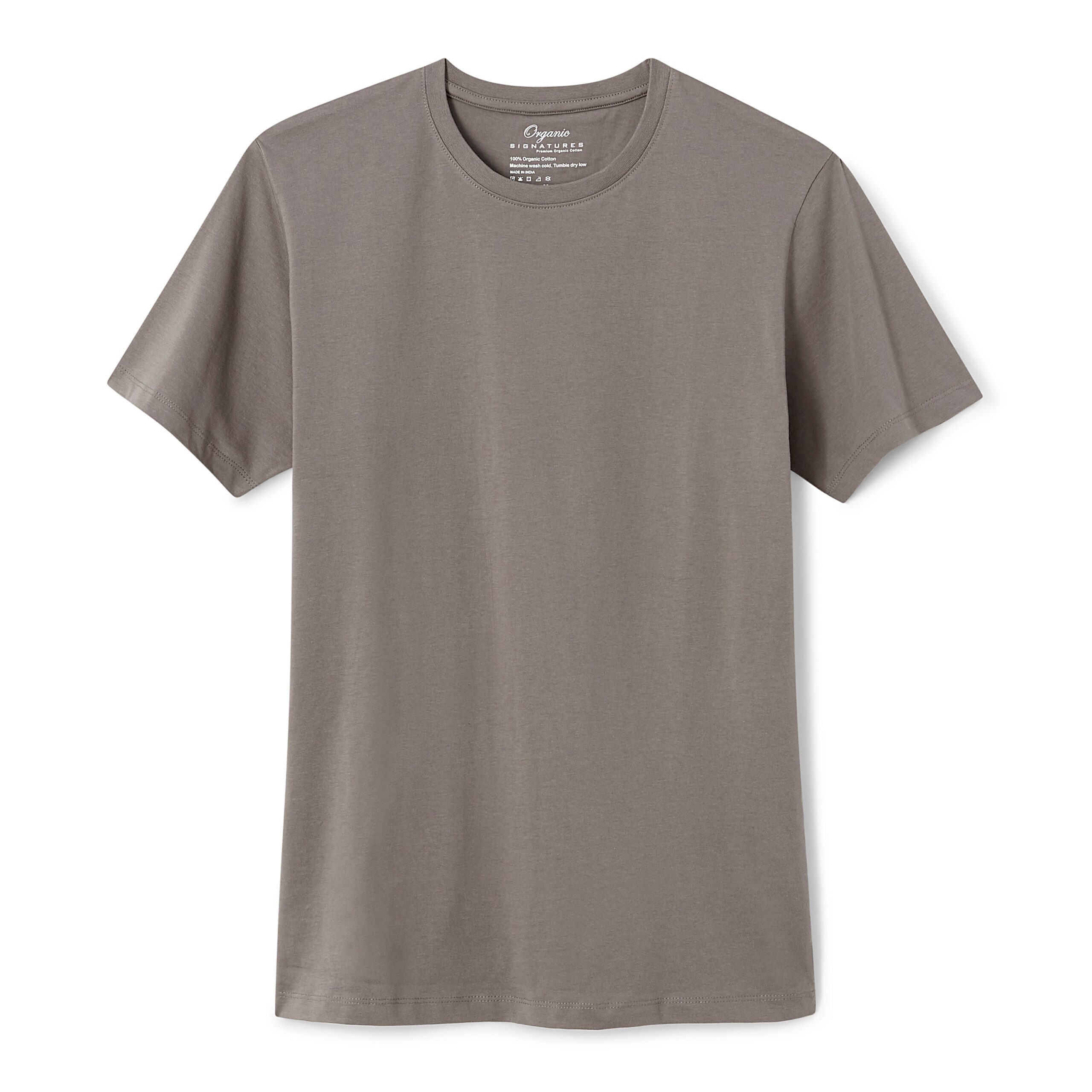 Grey Signatures T-Shirt for Men &#8211; Crew Neck Short Sleeve