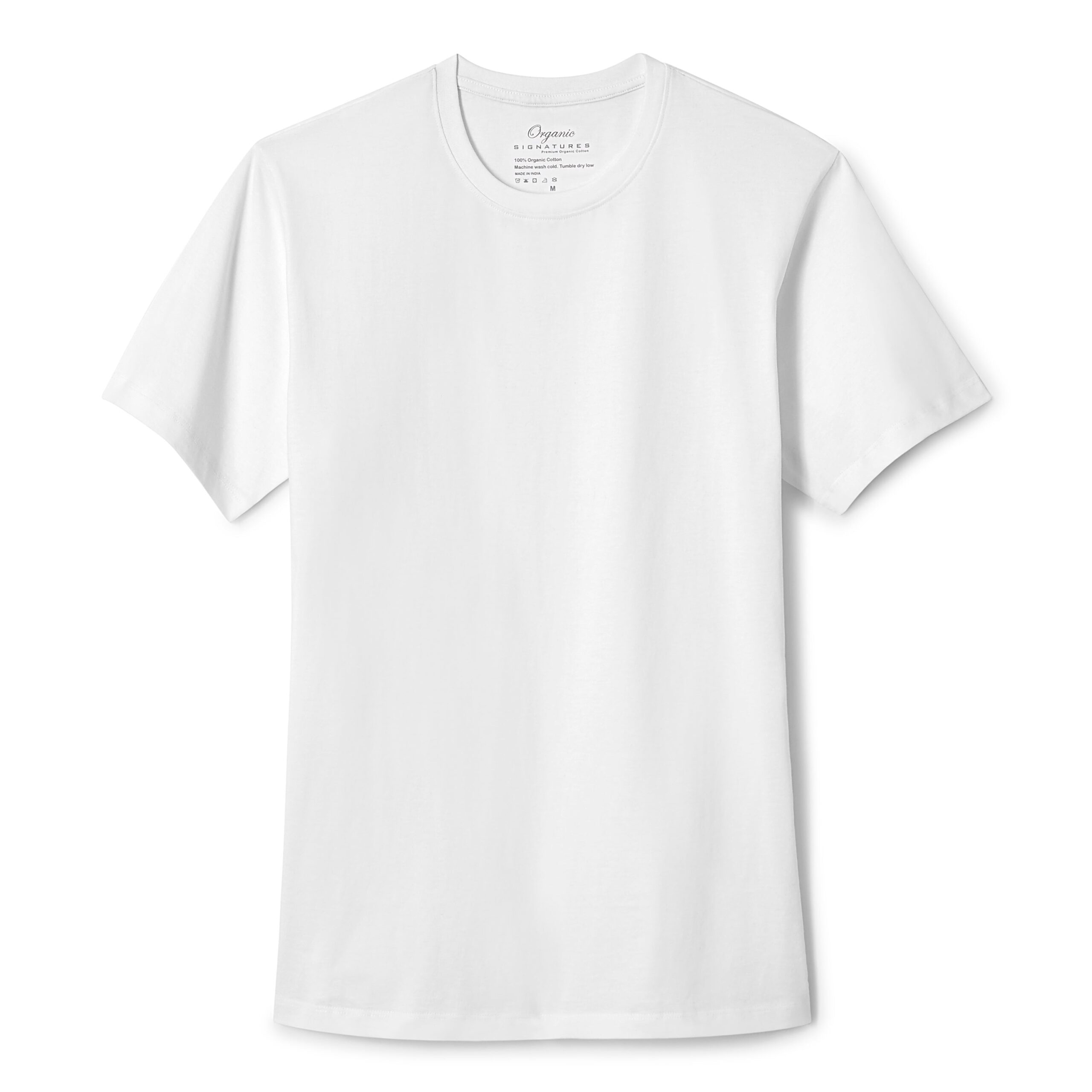 White T-Shirt for Men &#8211; Crew Neck Short Sleeve