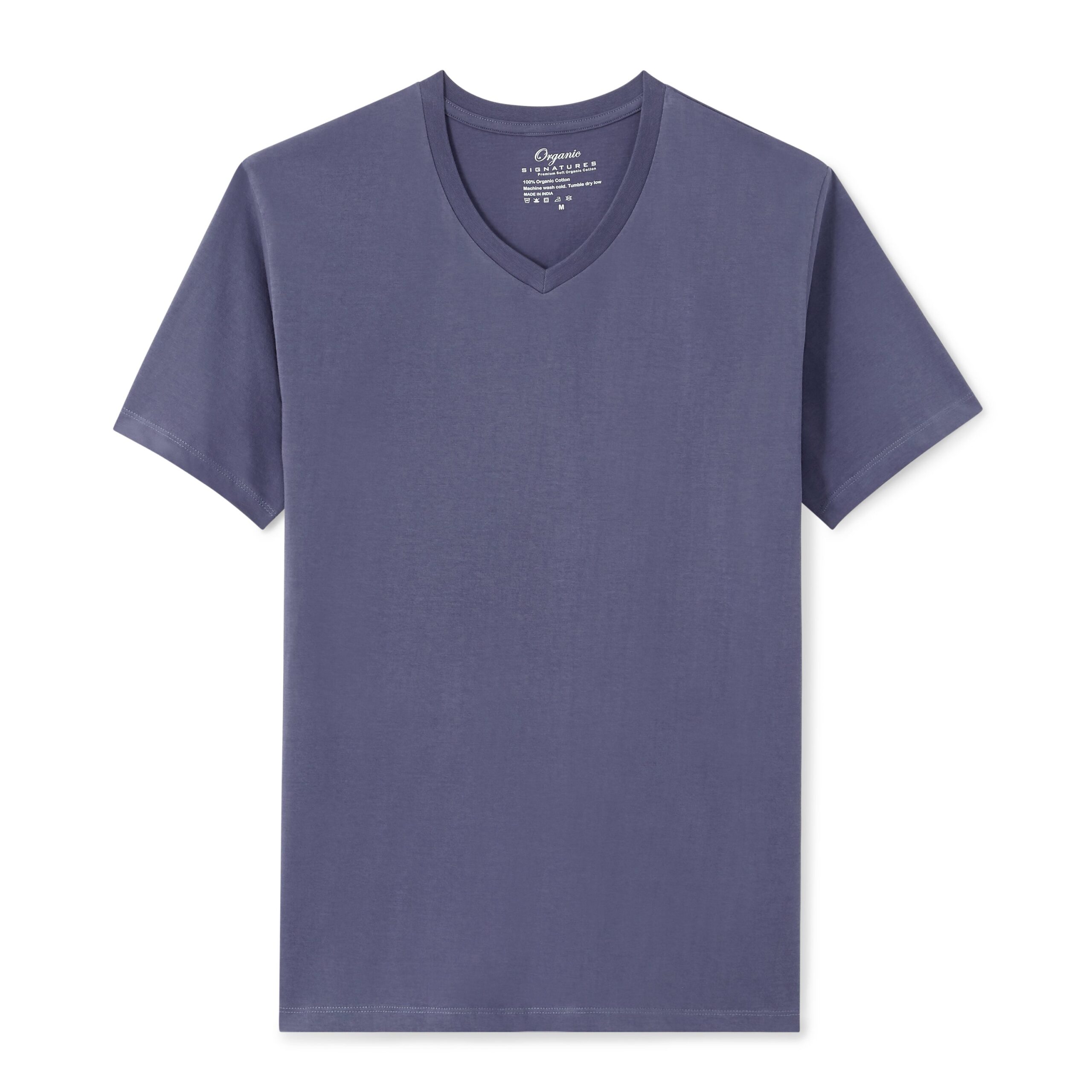 Blue T-Shirt for Men &#8211; V-Neck Short Sleeve