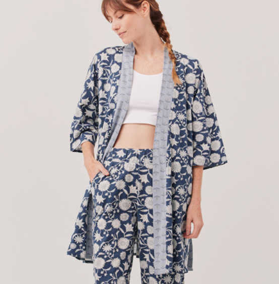 Organic Cotton Lounge Kimono Cardigan