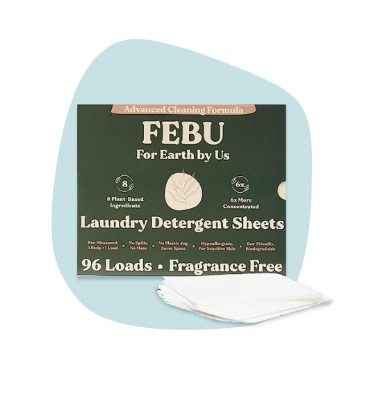 FEBU Laundry Detergent Sheets  Plant-based, Concentrated