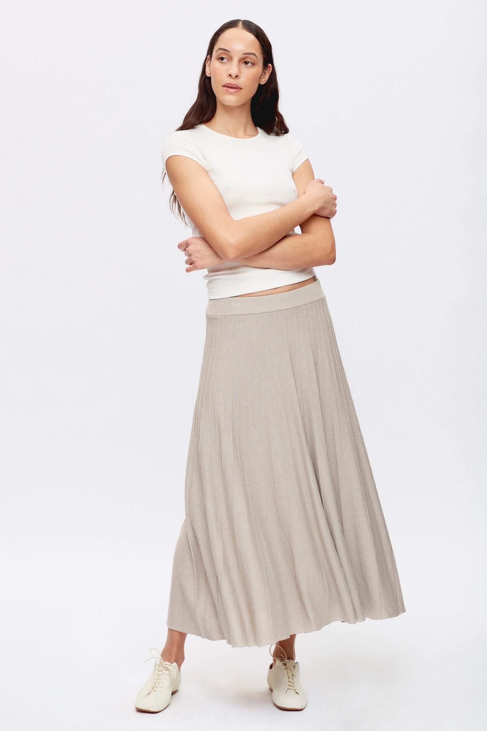 Gezira Knit Skirt | Light Taupe