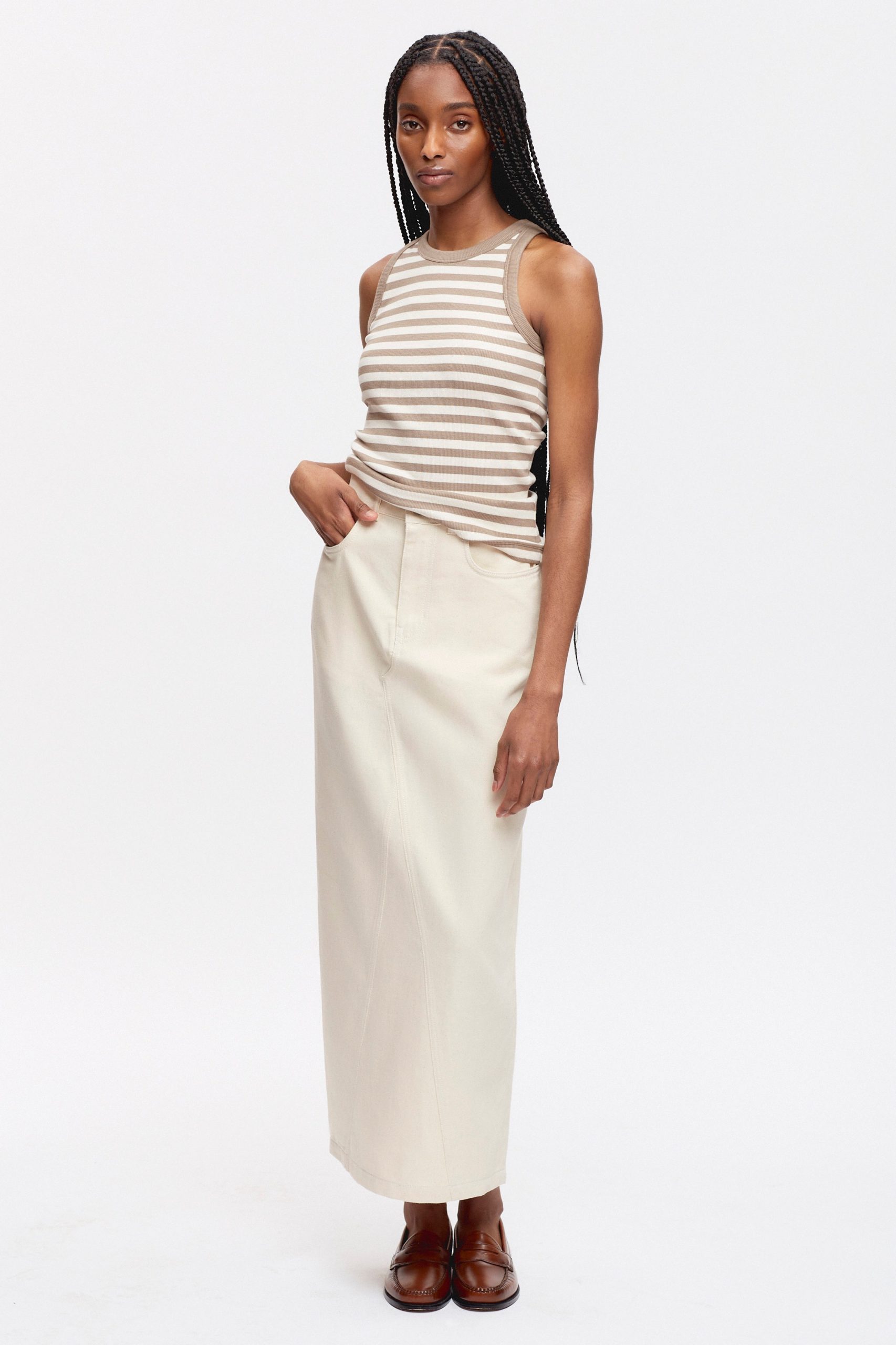 Lily Denim Skirt | Natural White