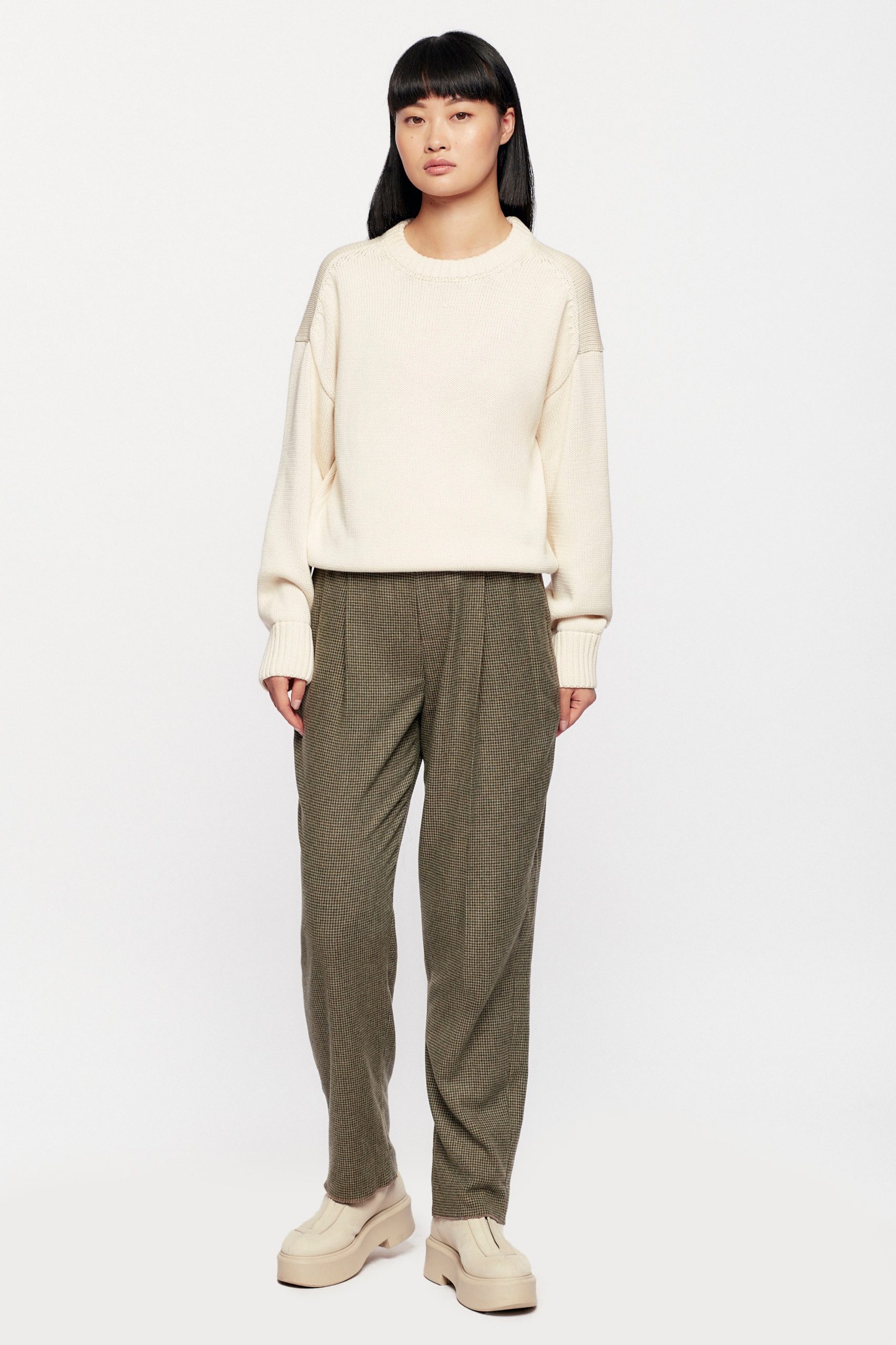 Port Wool Trouser Pants | Houndstooth 423