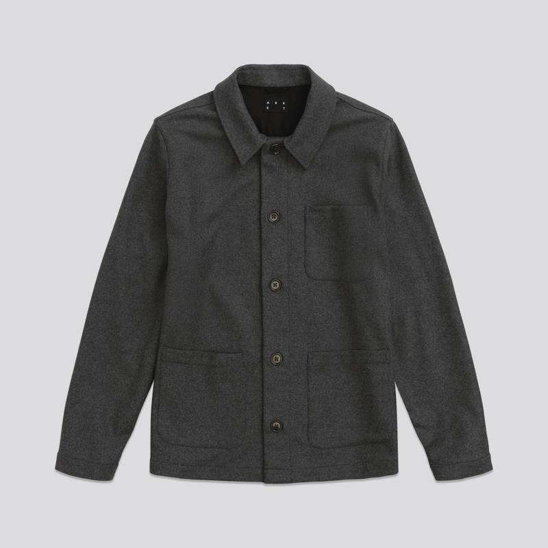 Wool Overshirt | Charcoal Melange