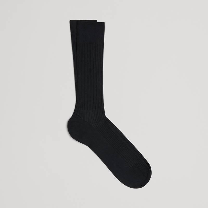 Ribbed Cotton Sock | Black