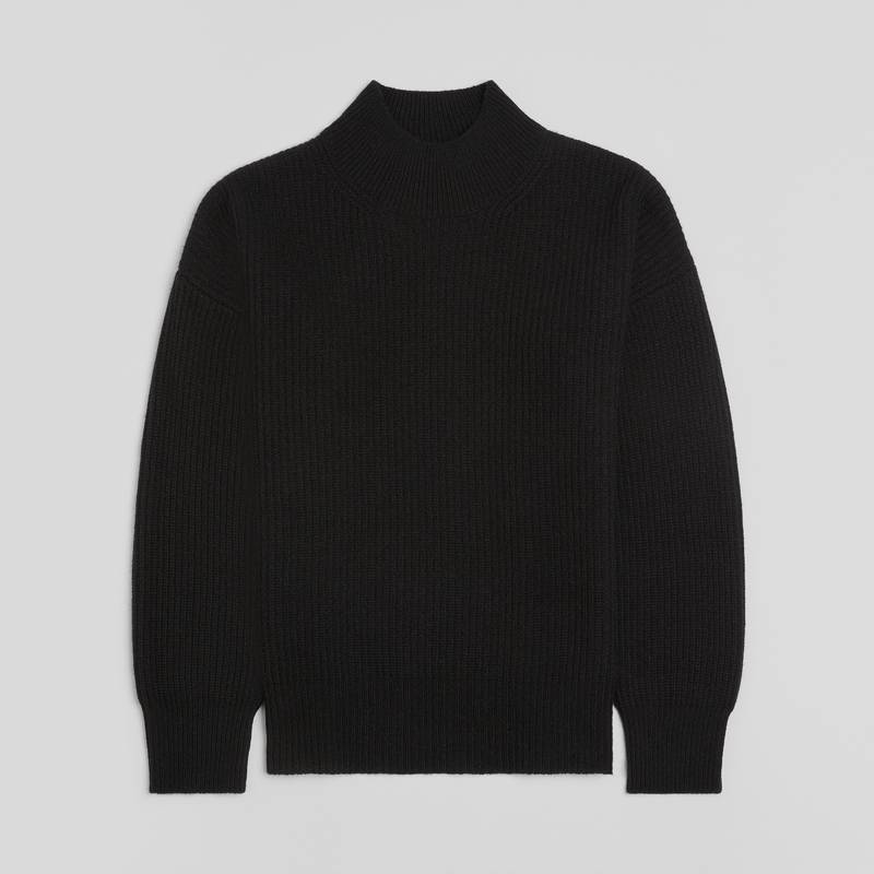 Mock Neck Sweater | Black