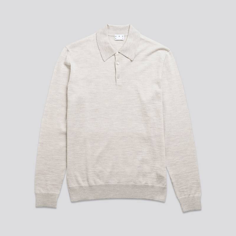 Merino Wool Polo | Light Grey