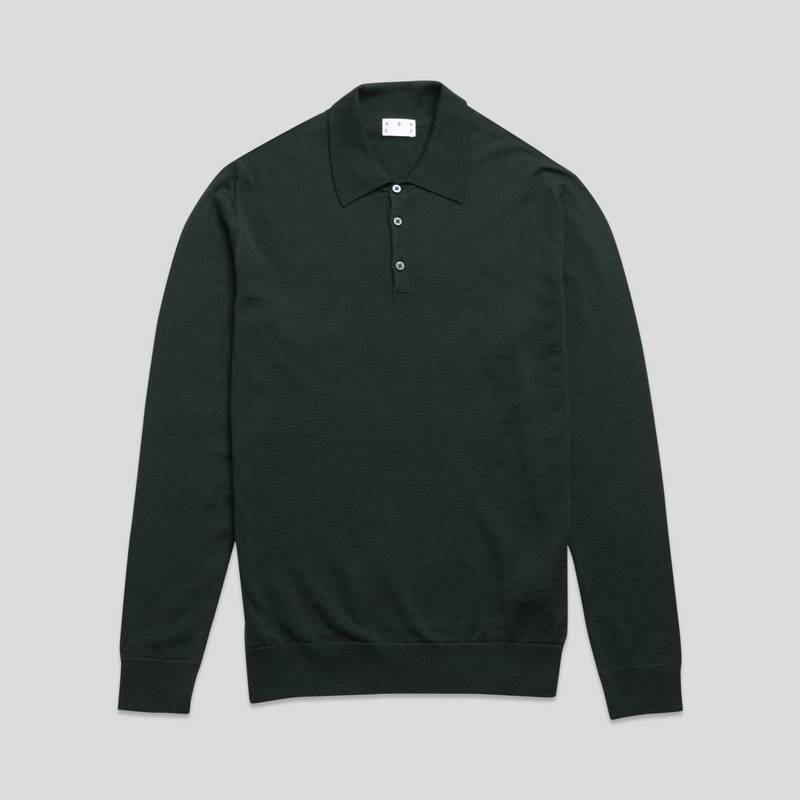 Merino Wool Polo | Dark Green