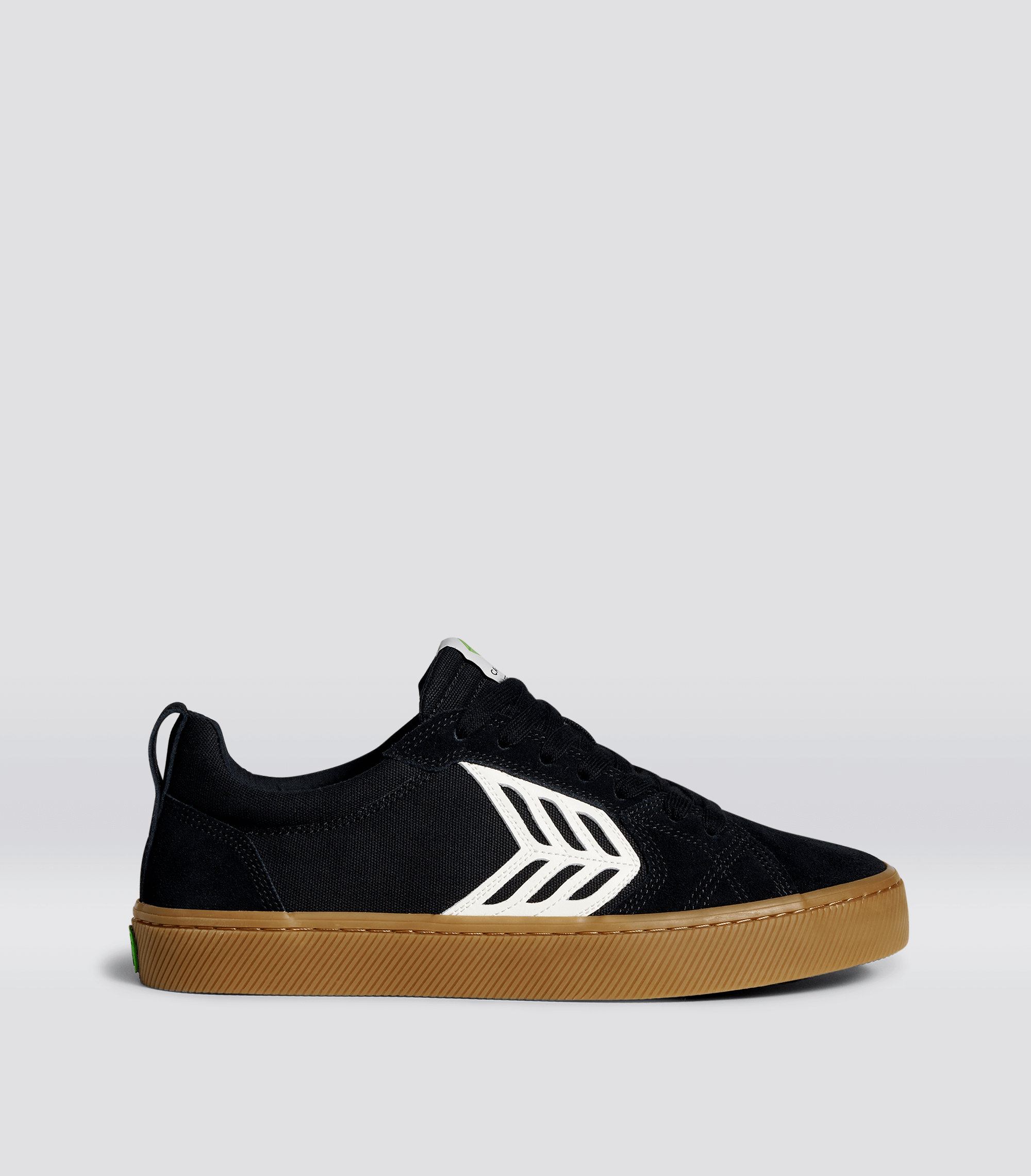 CATIBA PRO Low Gum Black Suede and Canvas Ivory Logo Sneaker Women