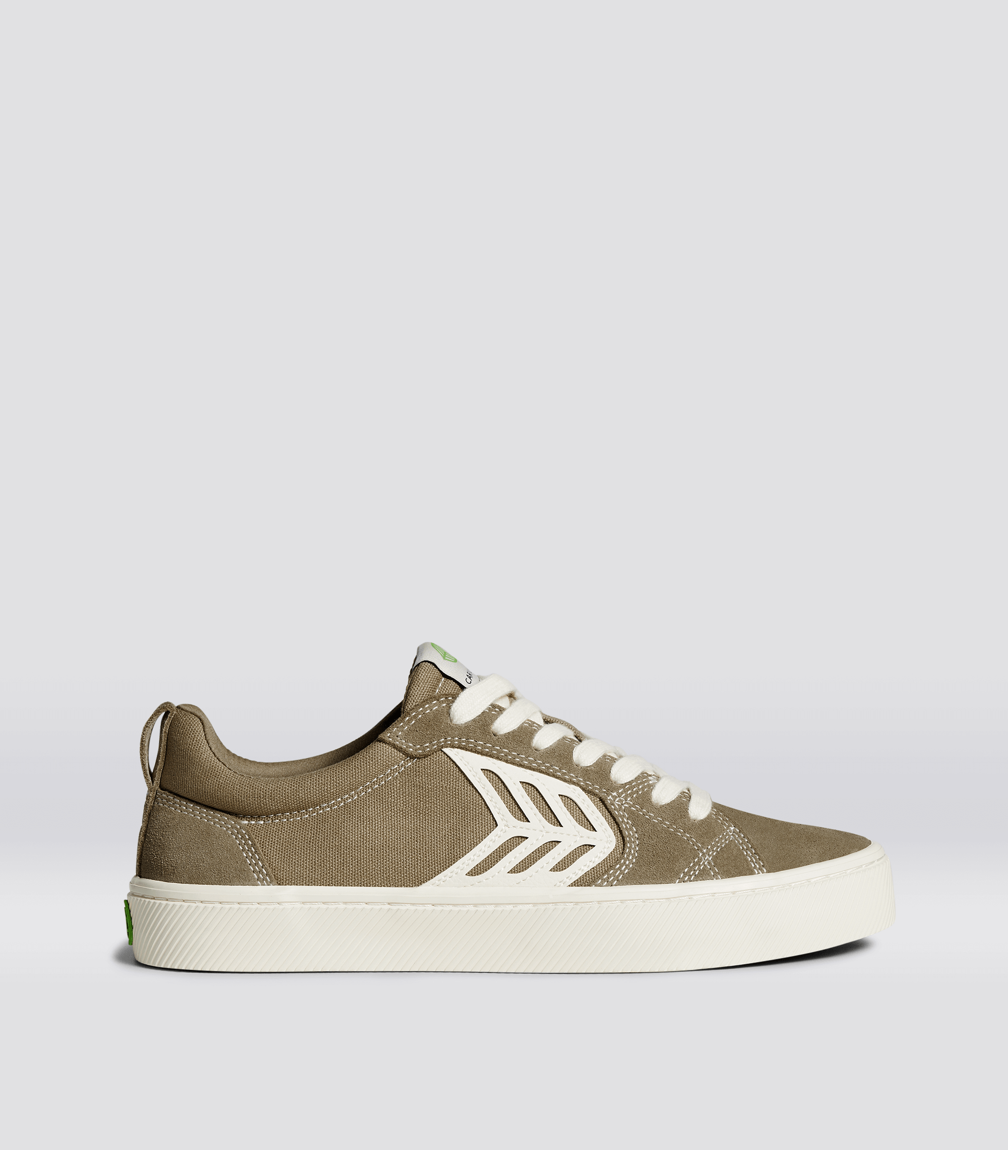 CATIBA PRO Low Burnt Sand Suede and Canvas Contrast Thread Ivory Logo Sneaker Men