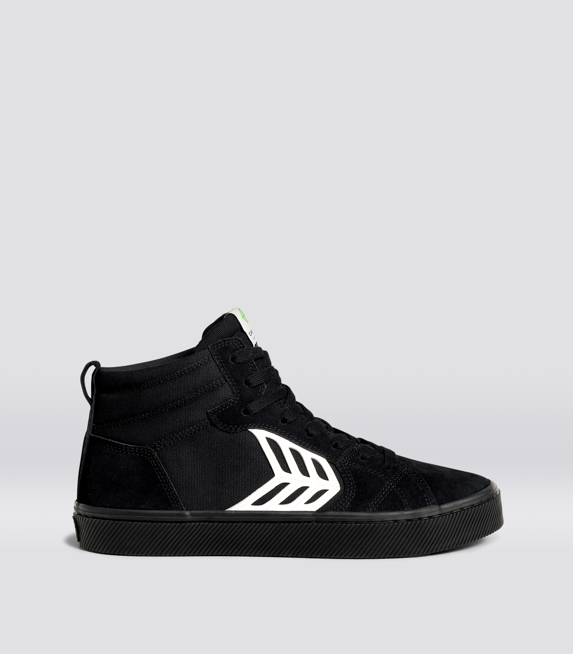CATIBA PRO High All Black Suede and Canvas Ivory Logo Sneaker Men